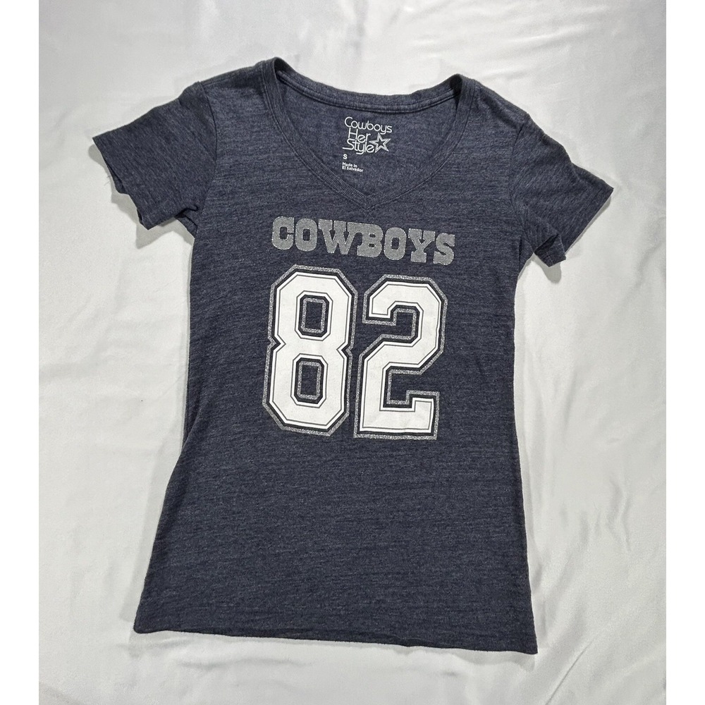 Dallas‎ Cowboys #82 Witten short sleeve heather blue fitted women's small NFL